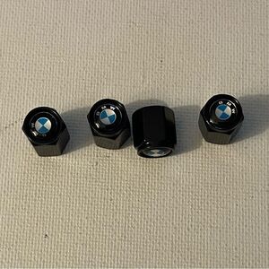 BMW Logo Valve Stem Caps Black set of 4 NWT